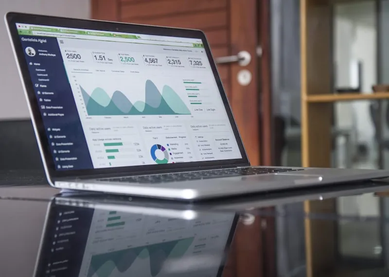 A broadcast analytics dashboard on a large screen