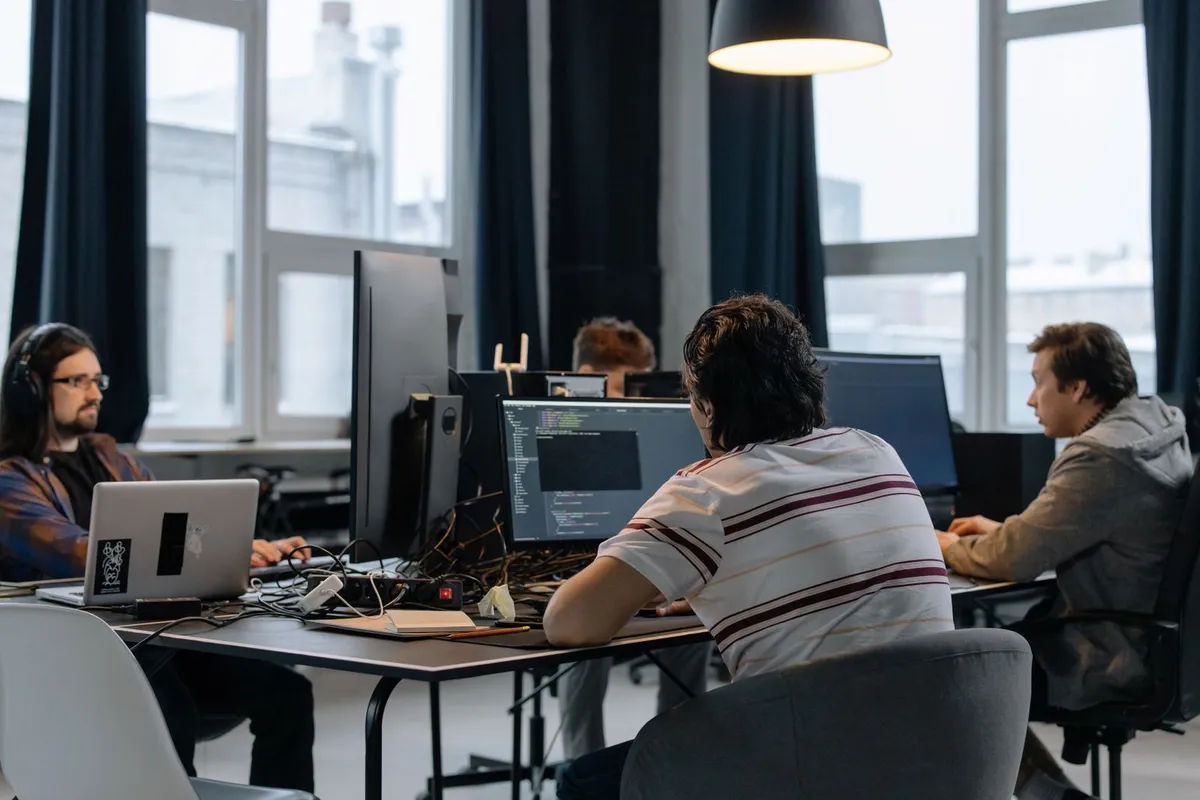 The Avaib software development team collaborating together