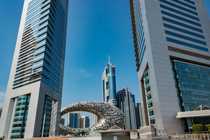 Dubai Middle East city skyline and business district — Avaib