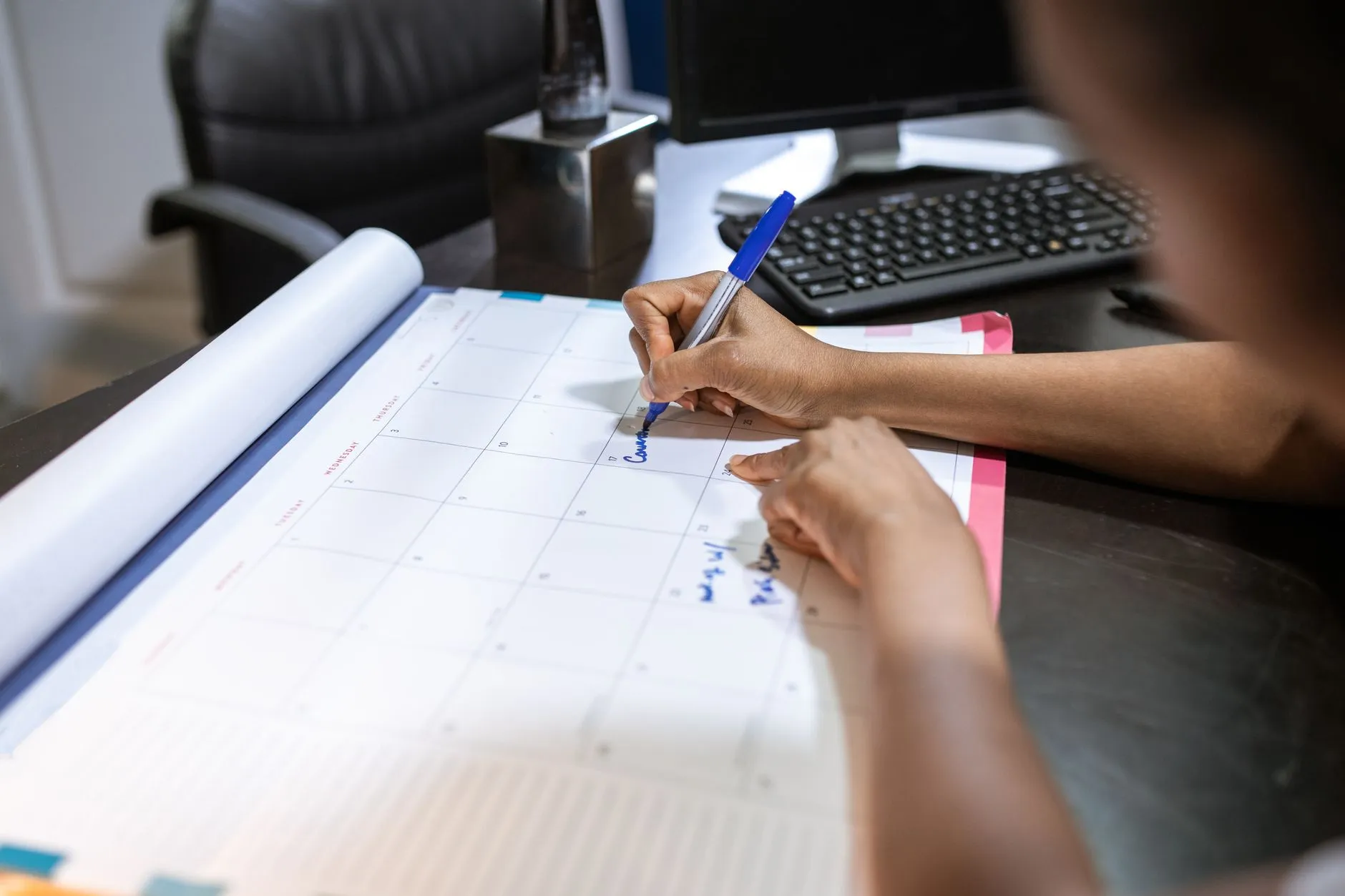 A business phone ringing after hours answered by an AI receptionist — Avaib